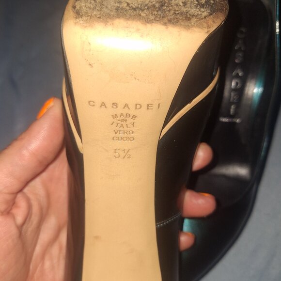 Casadei Italian Stiletto Pumps Heels Chameleon Purple and Turquoise/ Aqua - Picture 5 of 6